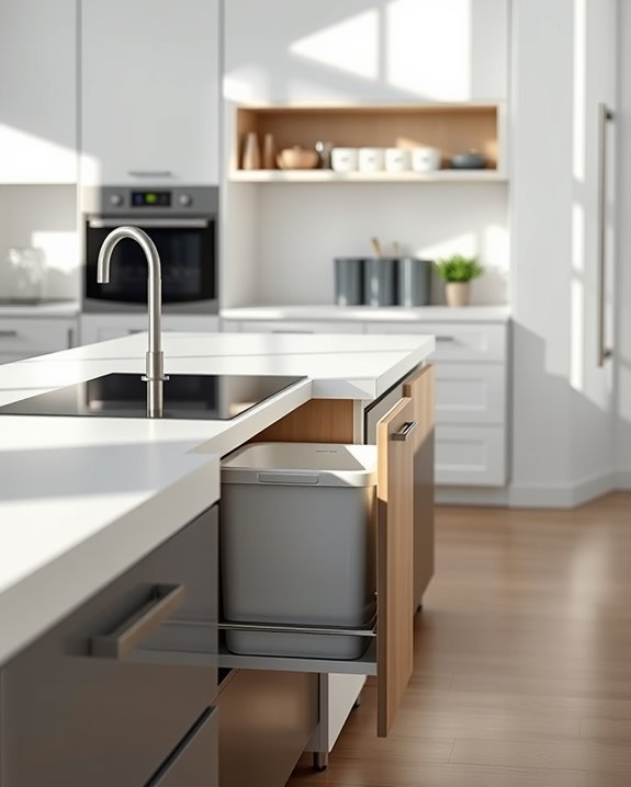 hidden kitchen trash solution
