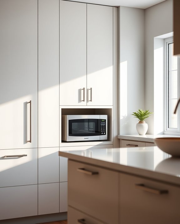 hidden microwave cabinetry solutions