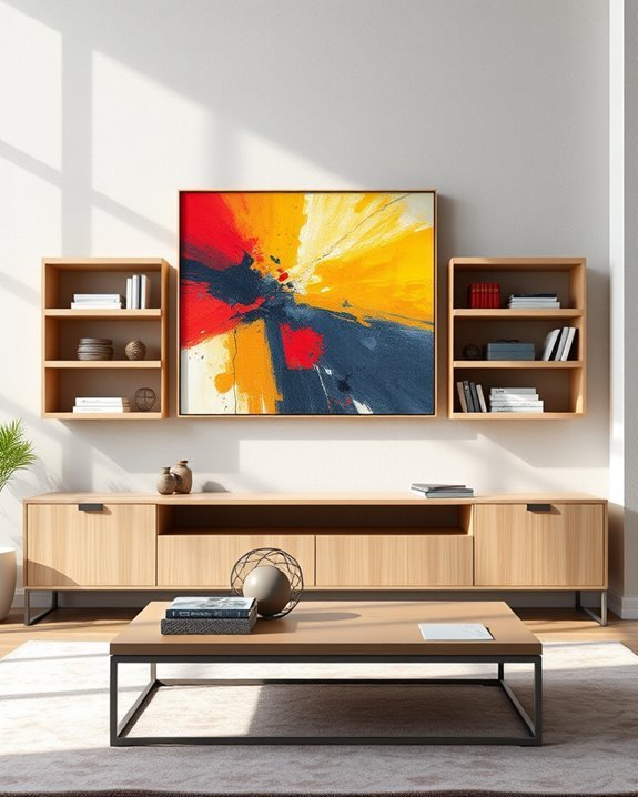 hidden storage behind art
