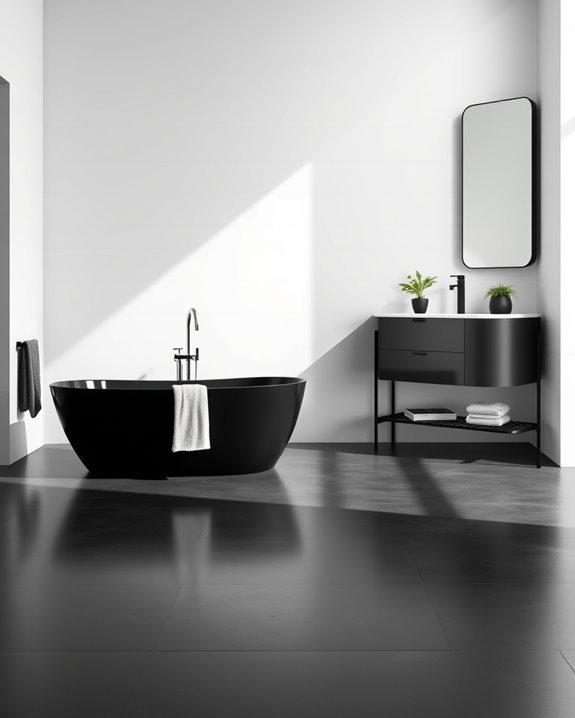 high contrast bathroom fixtures