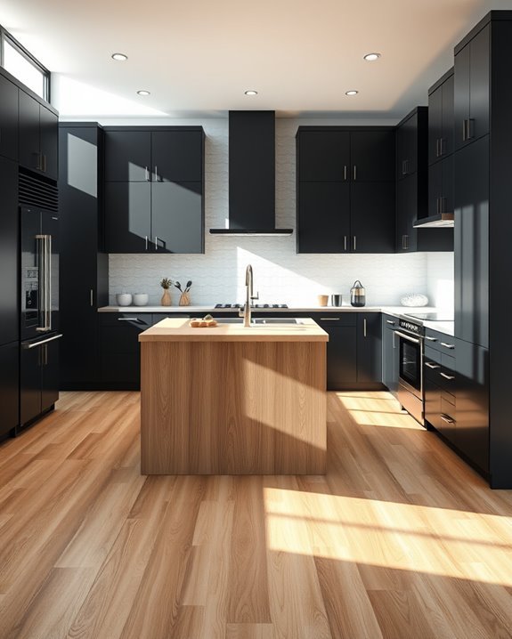 high contrast kitchen design elegance