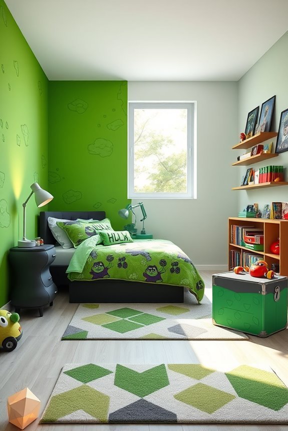 hulk green themed decor