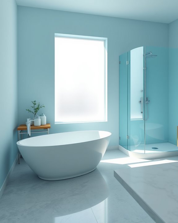 icy blue bathroom tranquility
