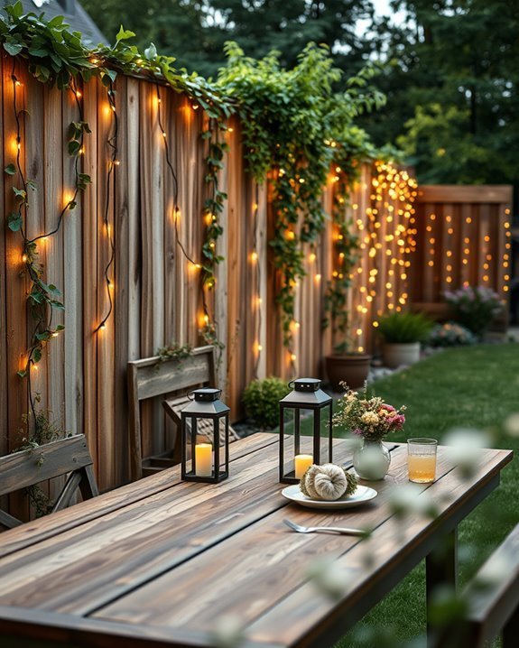 illuminated backyard fencing design