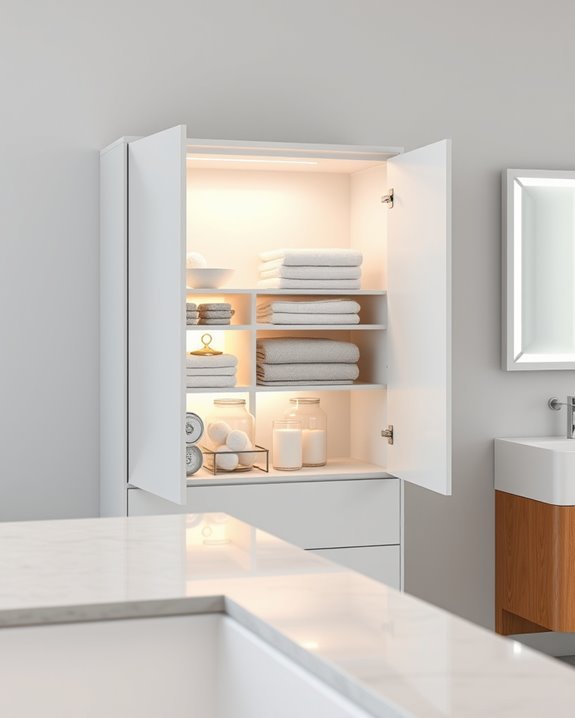 illuminated bathroom cabinet design