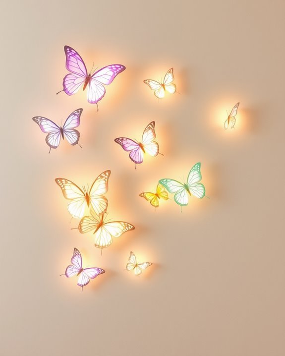 illuminated butterfly wall decor