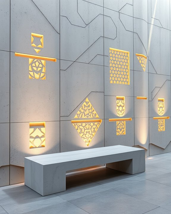 illuminated concrete design elements