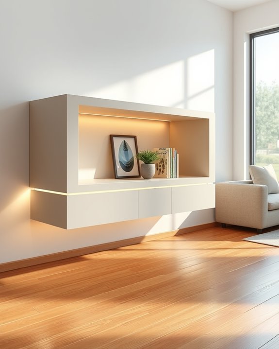 illuminated floating cabinet design