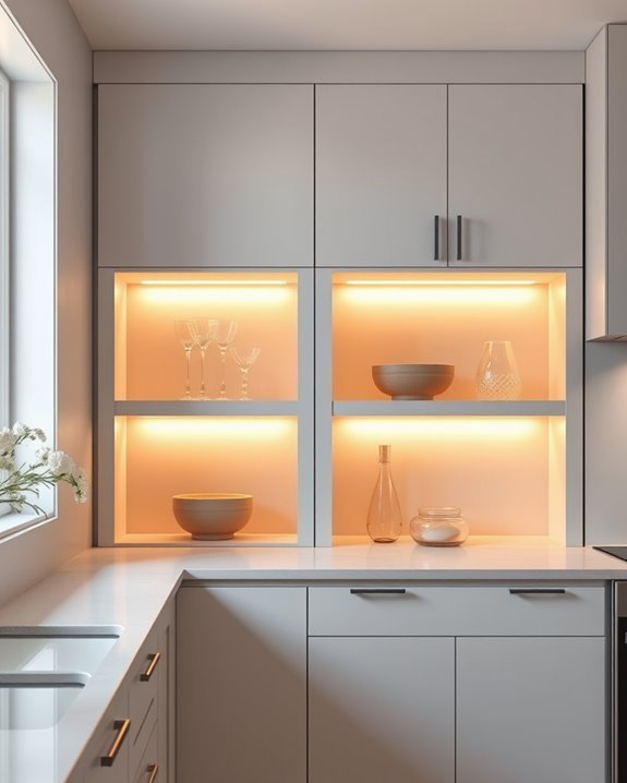 illuminated glass cabinet doors