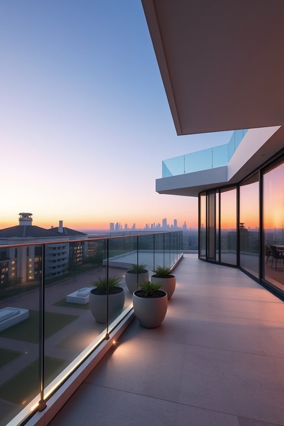illuminated glass railing design