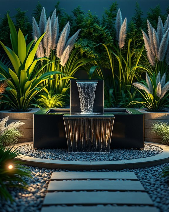 illuminated serene garden retreat