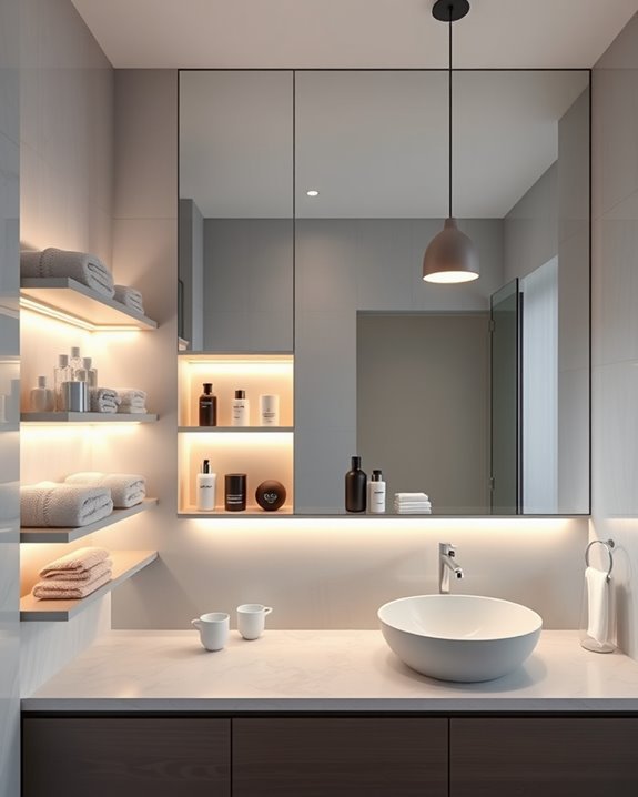 illuminated shelving enhances organization