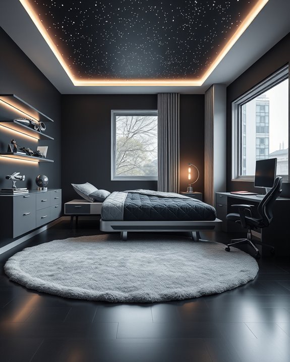 imaginative space themed bedroom design