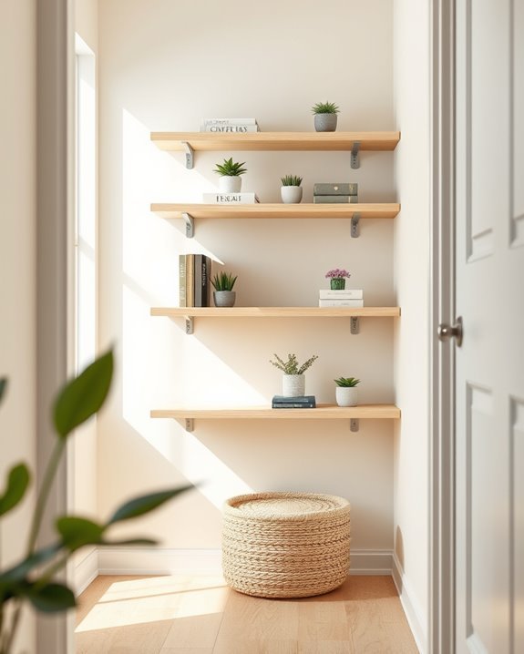 incorporate stylish floating shelves