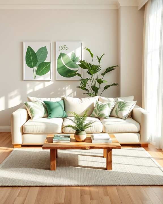 incorporate vibrant green artwork