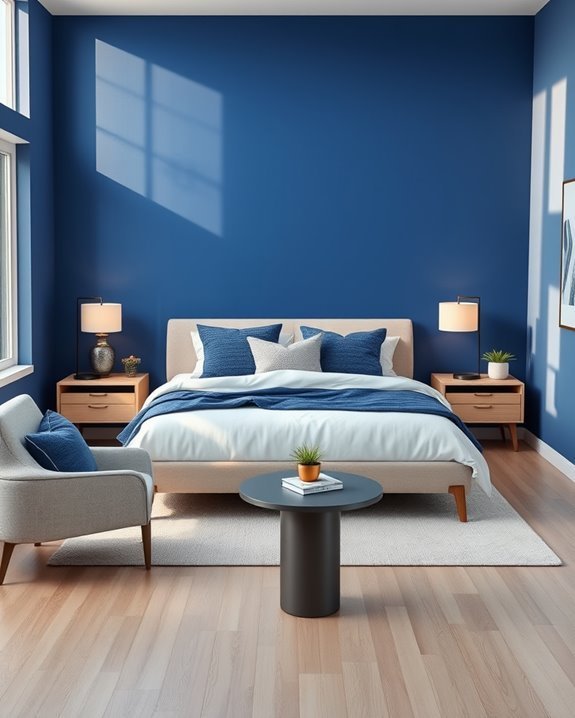 indigo blue bedroom sophistication