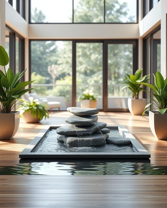 indoor balcony water feature