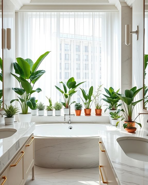 indoor plants enhance bathrooms