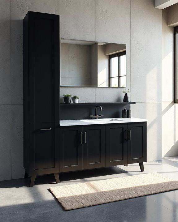 industrial black cabinet aesthetics