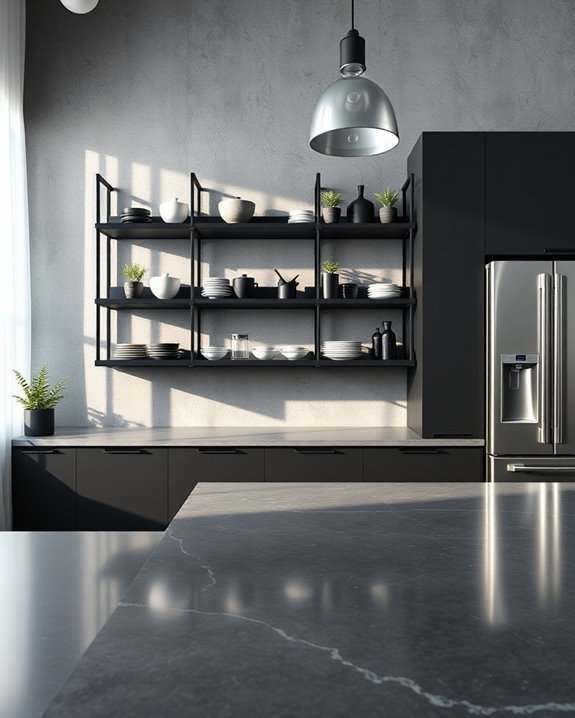 industrial black shelving units