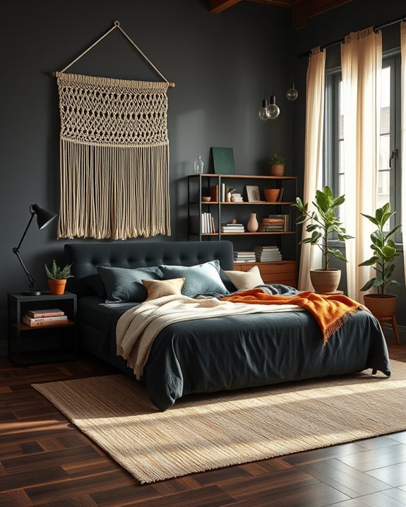 industrial boho bedroom blend