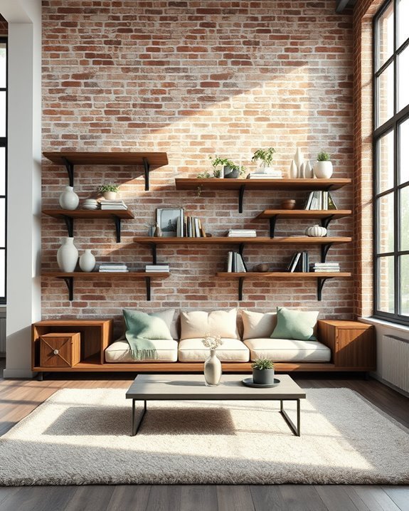 industrial built in shelving design