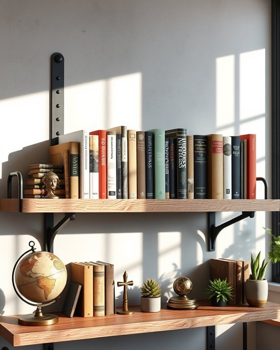 industrial chic book displays