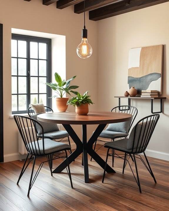 industrial chic dining nook