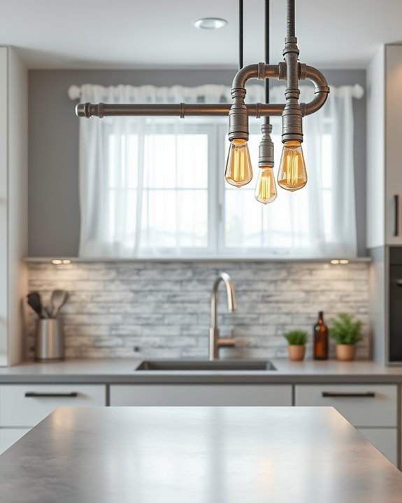 industrial chic kitchen lighting