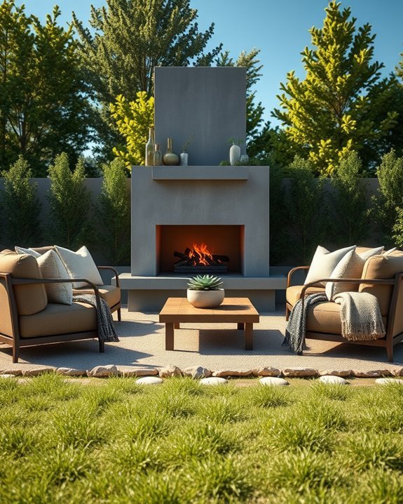industrial concrete outdoor hearth