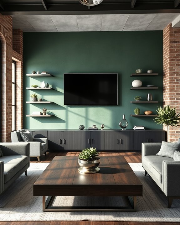 industrial green metal decor