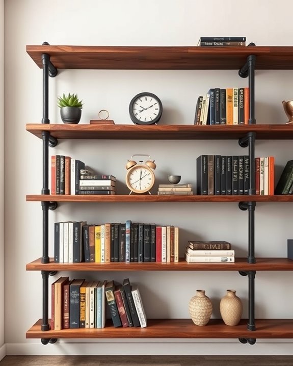 industrial pipe shelf decor