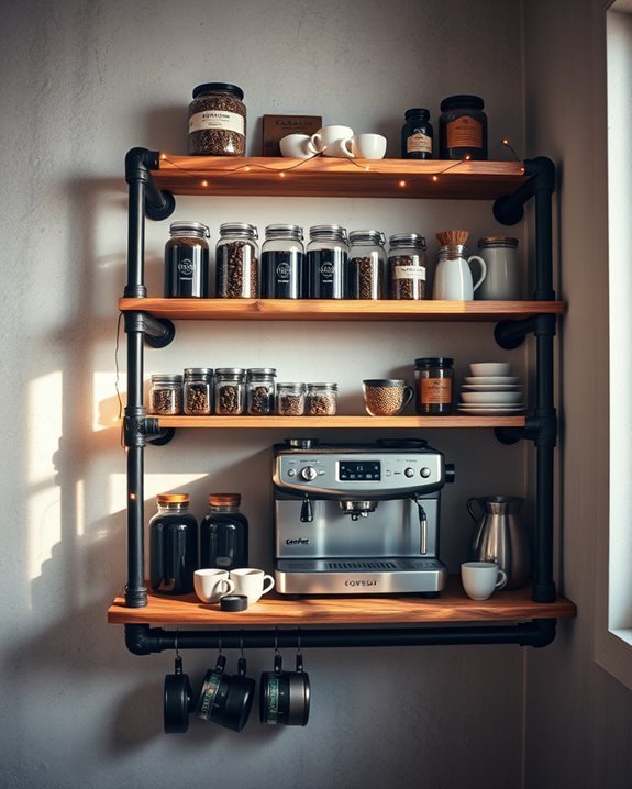 industrial pipe shelving design