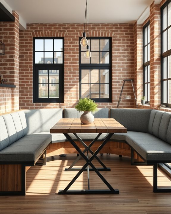 industrial raw banquette design