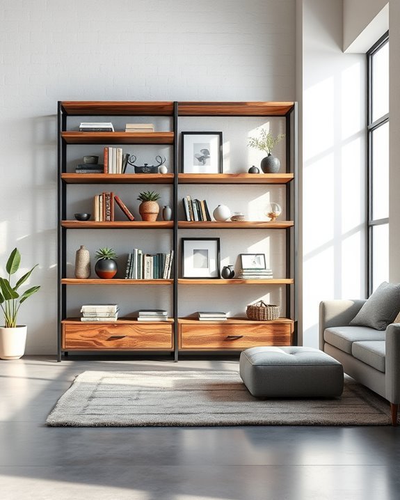 industrial style bookcases
