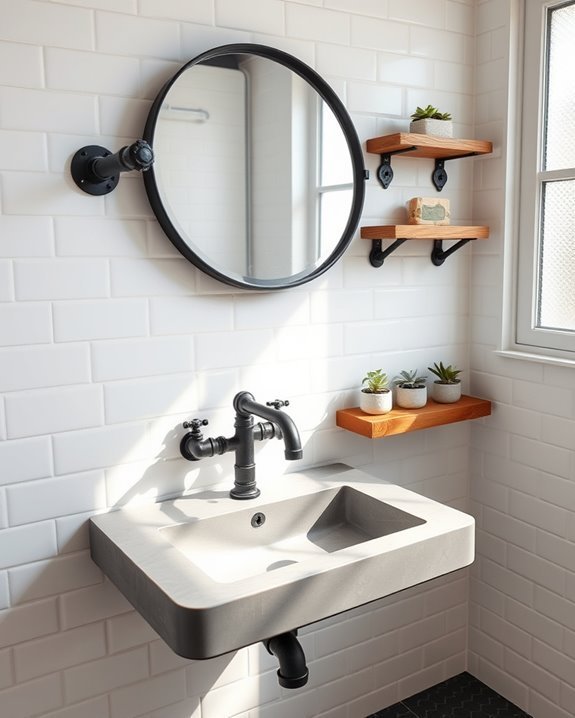 industrial style cafe bathroom