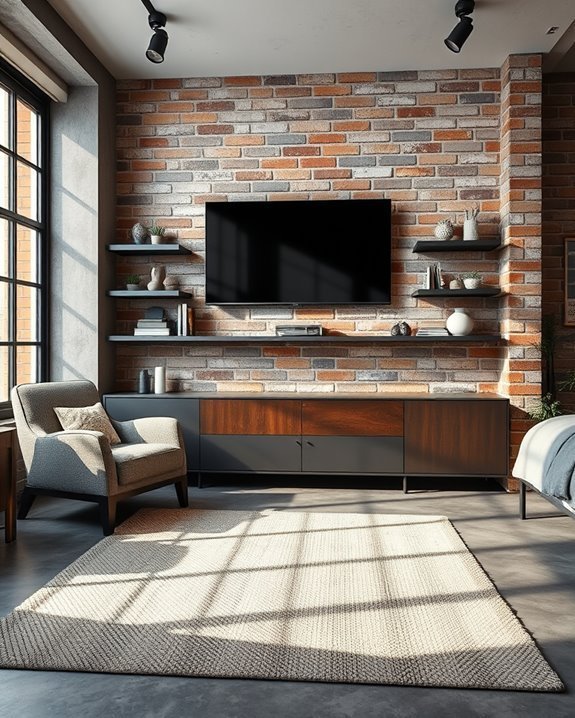 industrial urban tv wall
