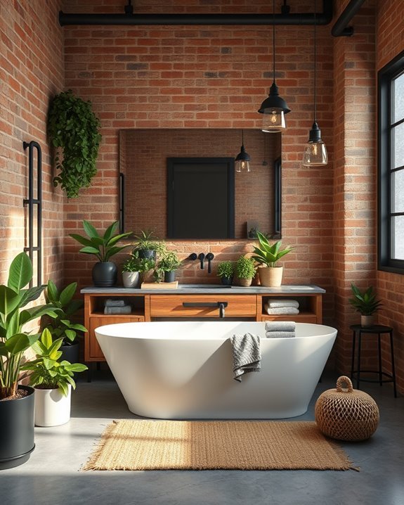 industrial warmth in bathrooms