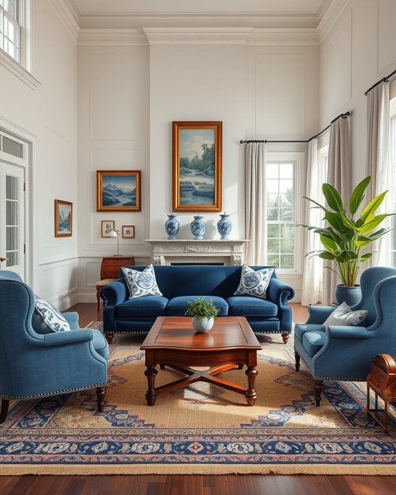 infuse colonial design with blue