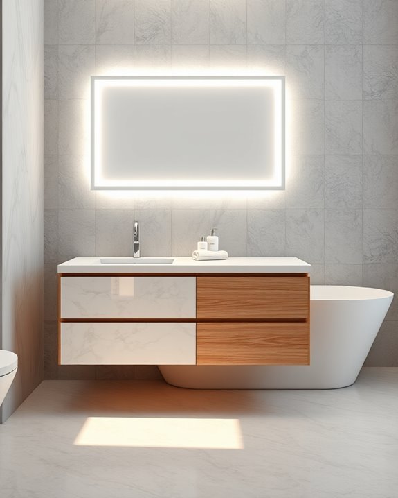 integrated illuminated bathroom vanities