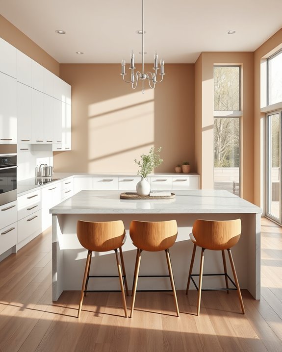 integrated kitchen dining design