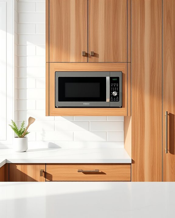 integrated microwave cabinetry design