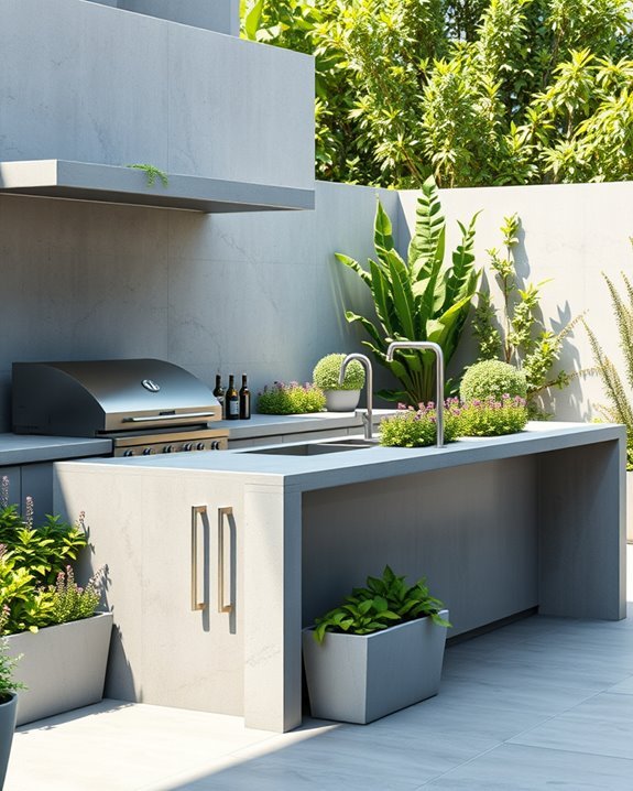 integrated planters enhance kitchens