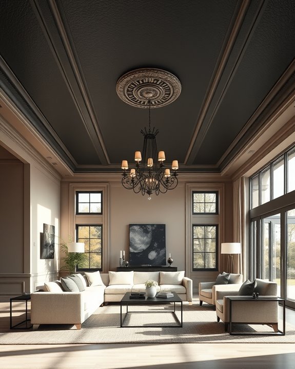intimate dark ceiling designs