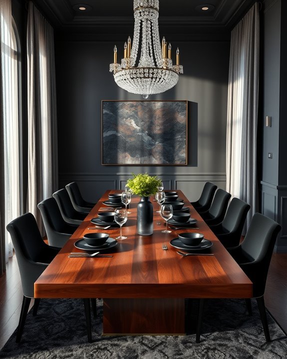 intimate elegant dark dining