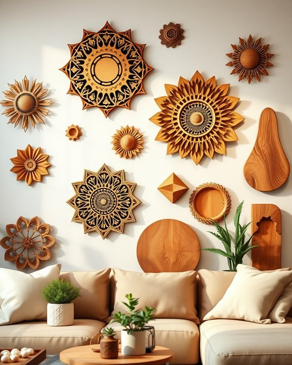 intricate wooden wall art