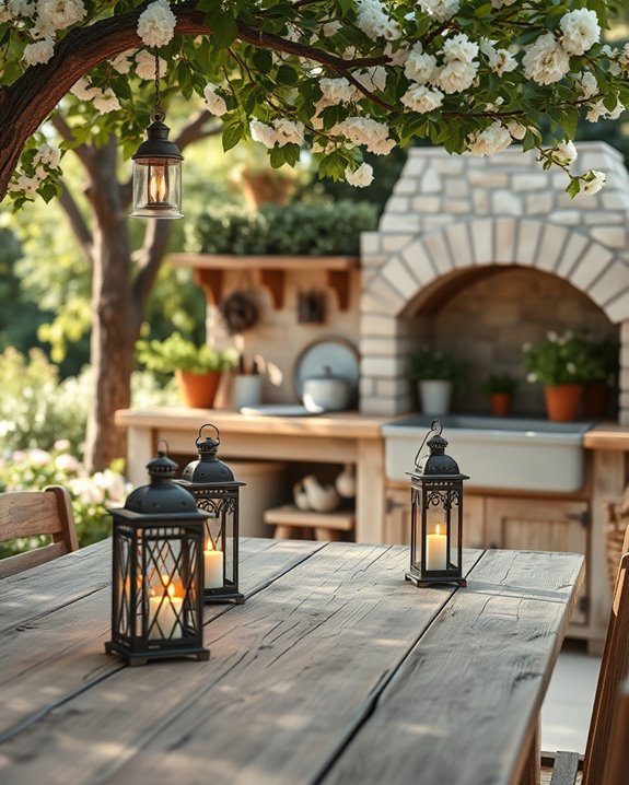 inviting ambiance with lanterns