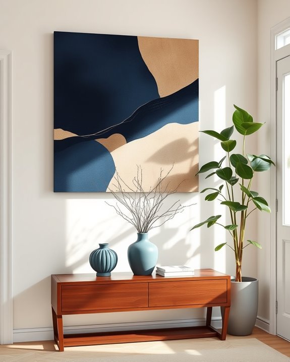 inviting blue and brown art