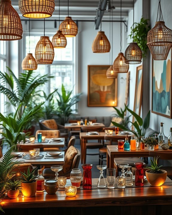 inviting boho ambient lighting