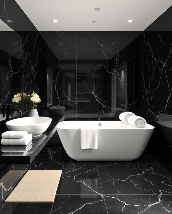 inviting cozy black marble